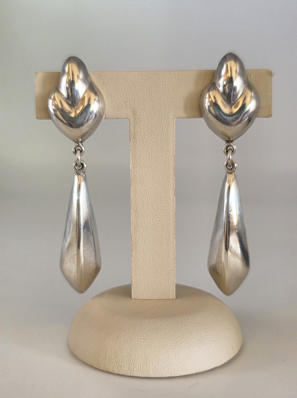 Taxco Mid-Century Modernist Style Sterling Silver Dangle Drop Earrings TJ-84